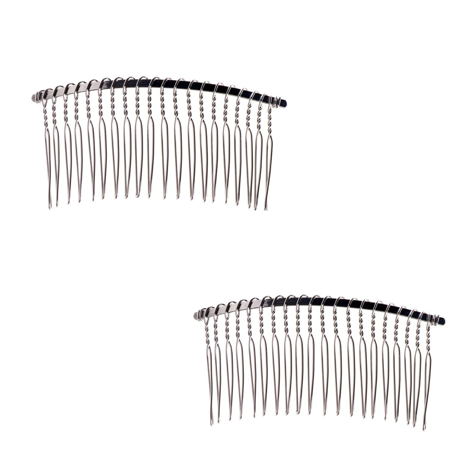 Ruwado 2 Pcs Wedding Veil Hair Side Comb Metal Black Twist