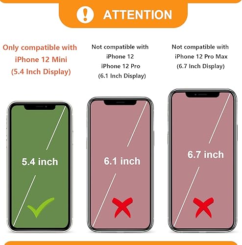Miniatura 2 de Bocasal Funda tipo cartera cruzada para iPhone 12 Mini, bloqueo RFID, de piel sintética, con cremallera, funda tipo cartera con función atril y