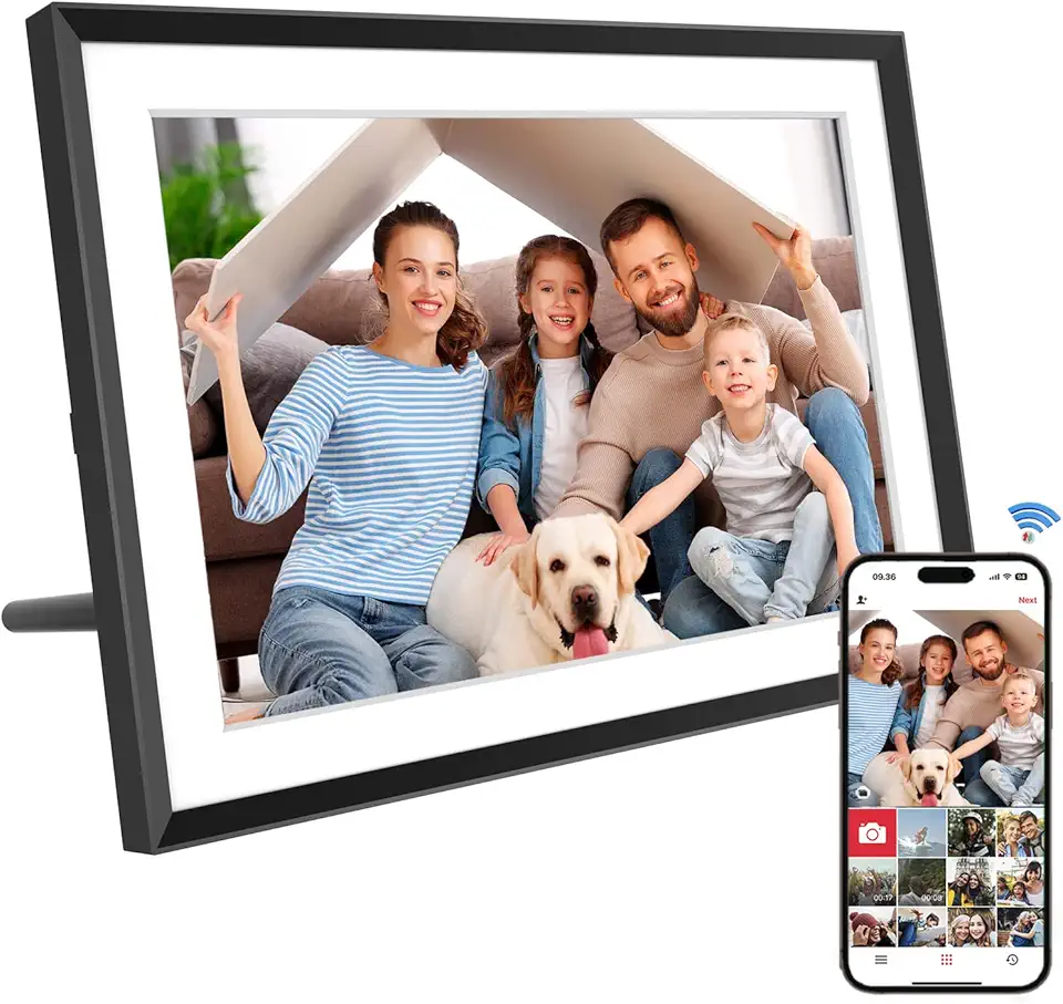 Porta-Retratos Digital - Tela Sensível Ao Toque Ips Hd 1280X800, Armazenamento De 32 Gb, Rotação Automática, Montagem Na Parede Compartilhamento Instantâneo E Apresentação Slides Inteligent