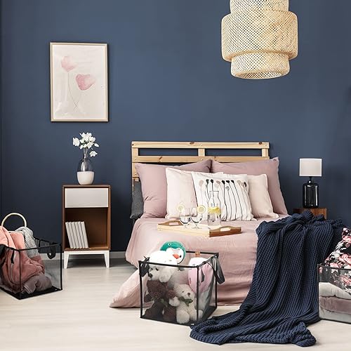 Miniatura 7 de Zopeal 6 cestas emergentes para ropa sucia de 12.6 pulgadas, pequeñas cestas plegables con asas, cesta de malla portátil, canasta plegable de una