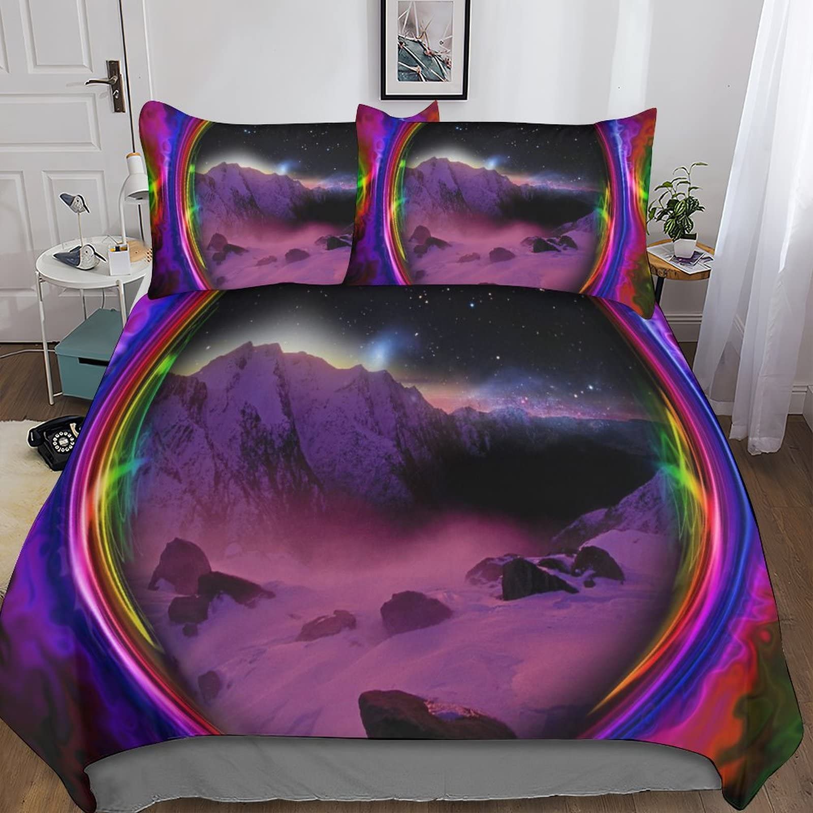 Housse de couette espace respirante et souple avec fermeture éclair pour lit double