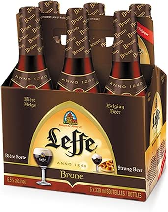 Leffe Brune belgisches Abtei stark Bier Six Pack - 6x 330ml (6,5% Vol) -[Enthält Sulfite] - Inkl. Pfand MEHRWEG