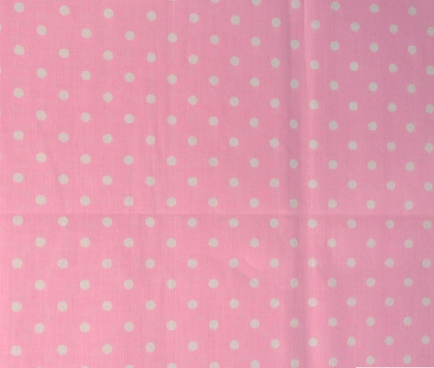 Small Polka Dot Poly Cotton White Dots on Pink 58 Inch Fabric By the Yard (F.E.