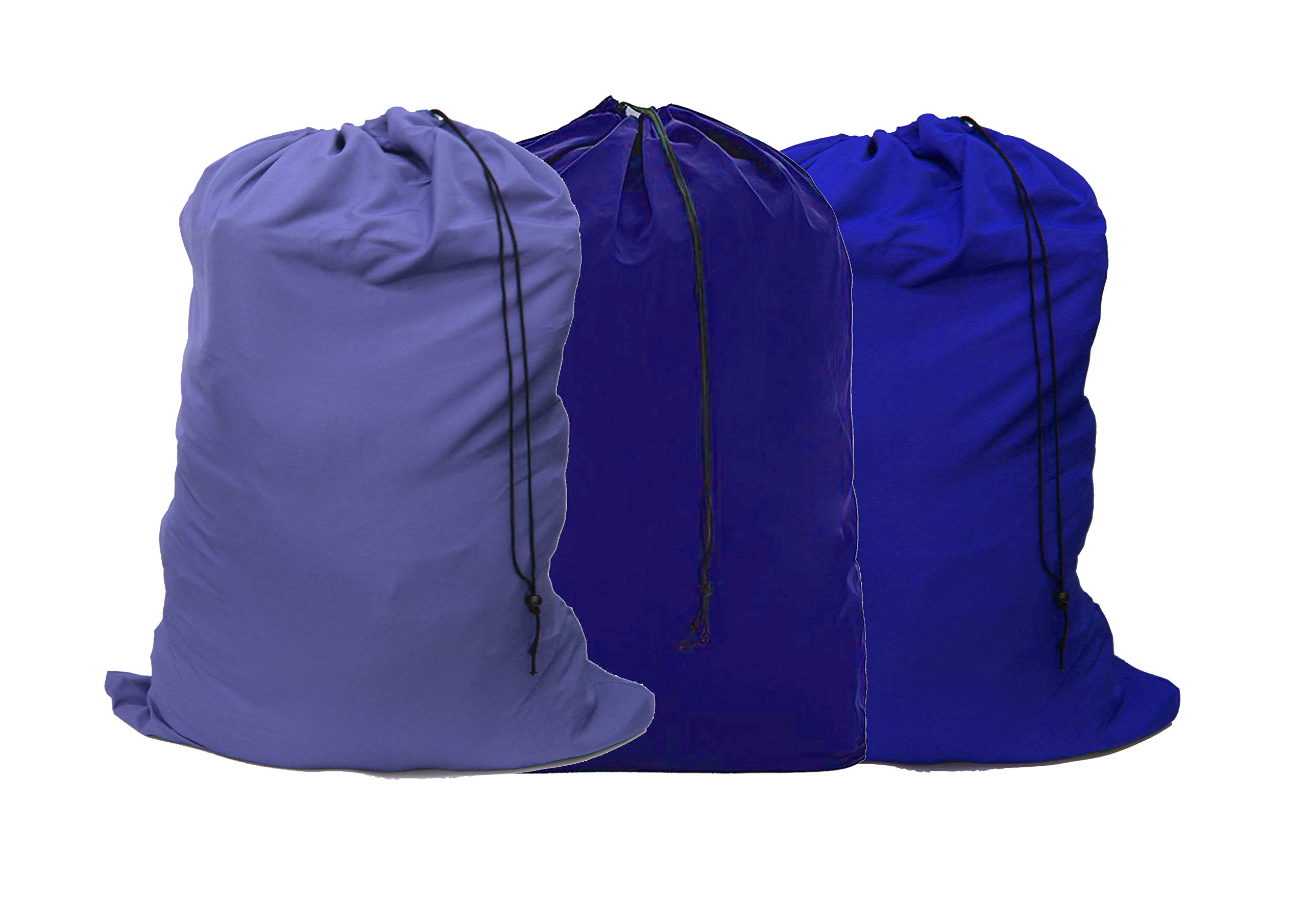YongqiangExtra Large Laundry Bag 3 Pack, Blue, Travel Laundry Bags with Drawstring Closure, 30"x40", for college, dorm and apartment dwellers.