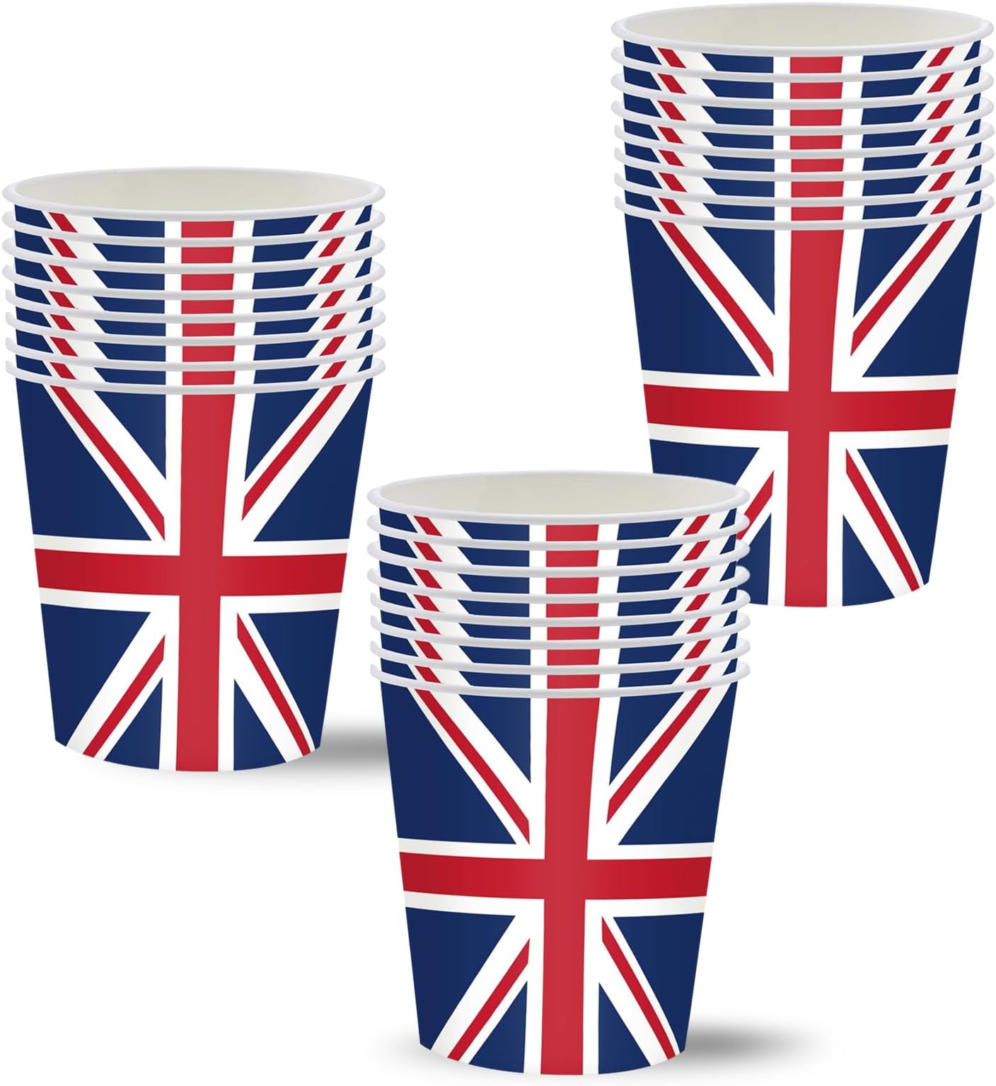 20Pcs Union Jack Cups UK Flag Cup,VJ Day 80th Anniversary Decorations Party Cup,Great Britain British Paper Tableware Cups for Celebrate VJ Day 80 Years Table Decoration,Union Jack Party Supplies