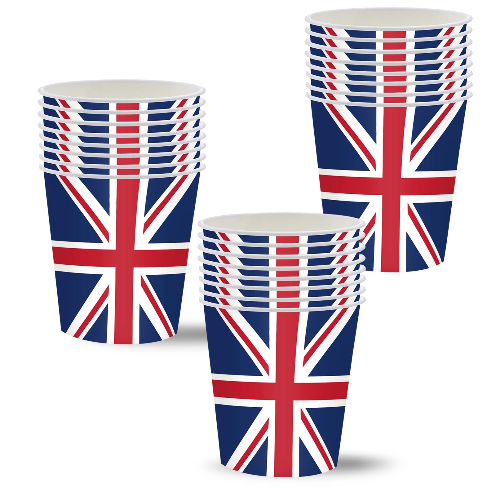 20Pcs Union Jack Cups UK Flag Cup,VJ Day 80th Anniversary Decorations Party Cup,Great Britain British Paper Tableware Cups for Celebrate VJ Day 80 Years Table Decoration,Union Jack Party Supplies