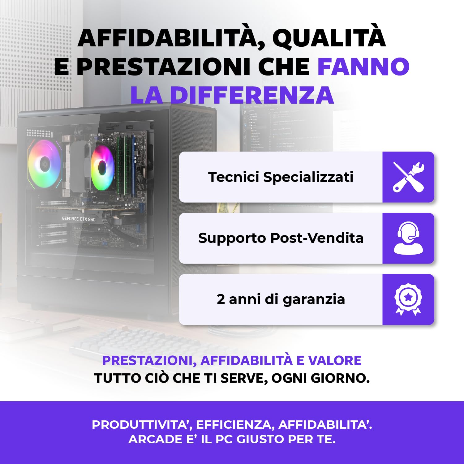 PC Gaming Fisso i5 fino a 3,8GHz | 16GB RAM | SSD 500GB | GTX 960 4GB | Windows 11 Pro Preinstallato | Computer Desktop Gaming | Wifi Ready | Pronto all'Uso - Arcade