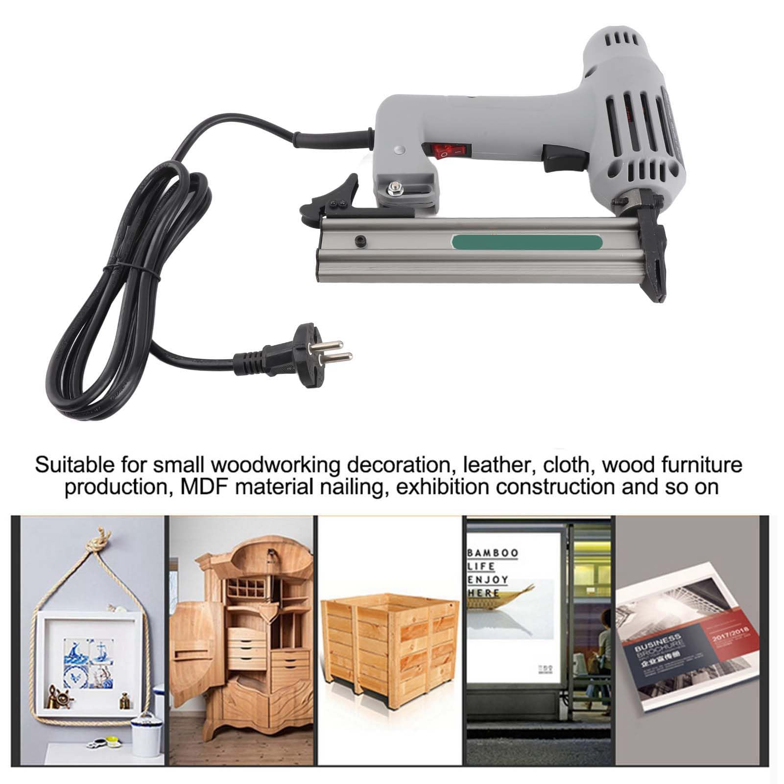 Pistola de Clavos Eléctrica F30, Grapadora, Clavadora para Carpintería, 220 V, para Decoración de Carpintería Pequeña, Cuero, Tela, Producción de Muebles de Madera, Clavado