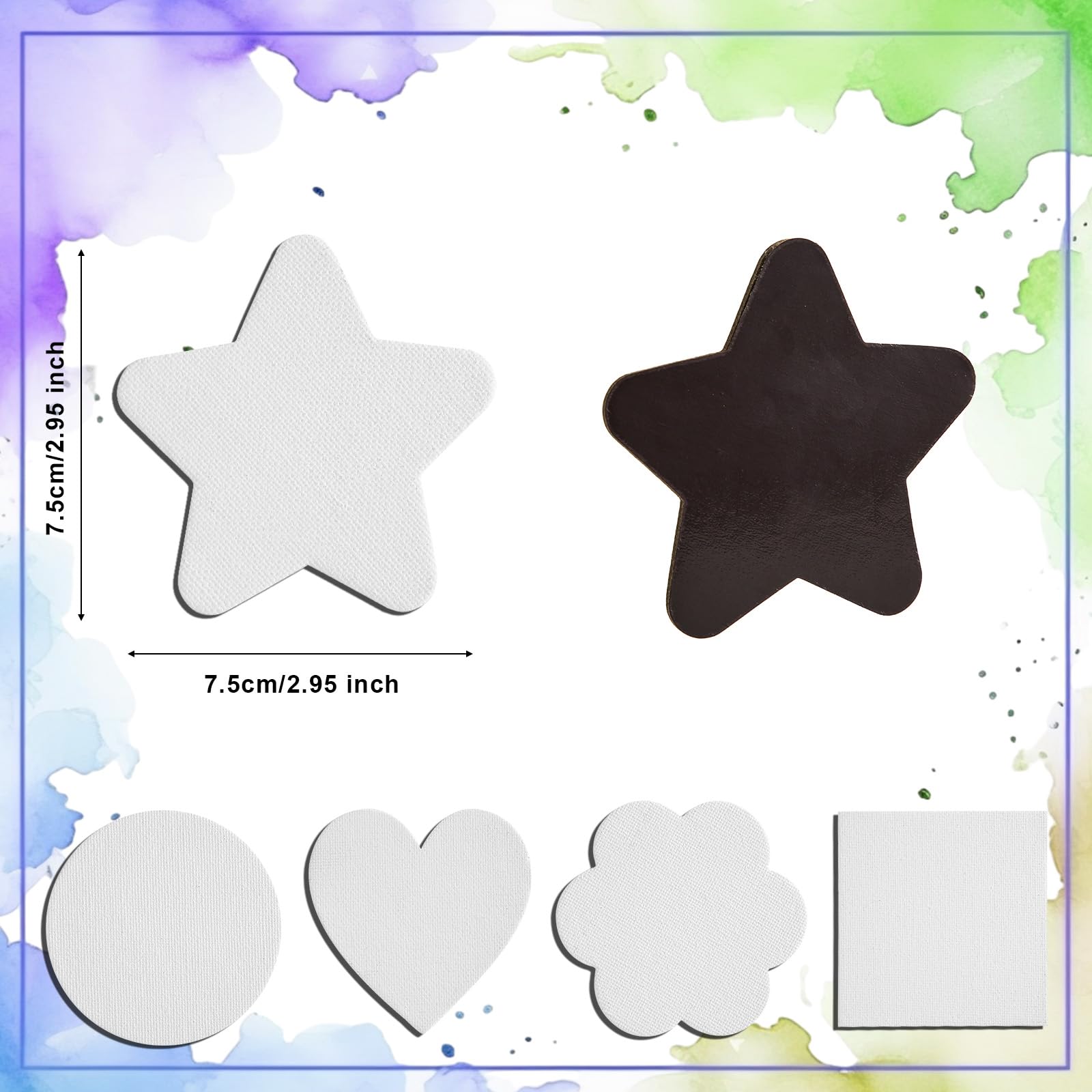 4 Toiles à Peindre Magnétiques Forme Etoile 7,5 X 7,5 Cm : Chez