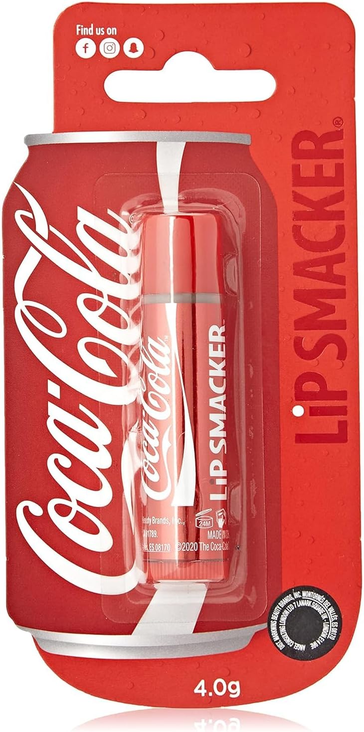 Lip Smacker Coca Cola Collection Lip Balm, Flavored Moisturizing, Smoothing Soft Shine, Hydrating & Protecting Fun Tasty Flavors, Cruelty-Free & Vegan - Classic Coke