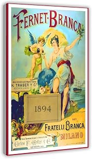 AUHUE Fernets-Brancas(1894) Vintage Ad Poster Canvas Poster Paintings for Wall Art Decoration Living Room Office Frame 20x30inch