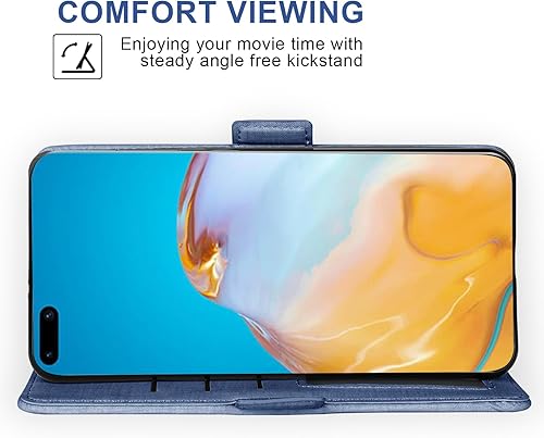 Miniatura 3 de Asuwish Funda para teléfono Huawei P40 Pro con protector de pantalla de vidrio templado y correa para la muñeca, soporte para tarjeta de crédito,