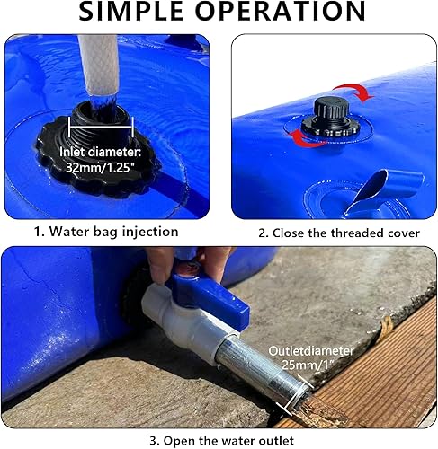 Miniatura 4 de XITAO 87Gal330L Vejiga de almacenamiento de agua de gran capacidad Contenedores de almacenamiento de agua portátil plegable de emergencia tanque de