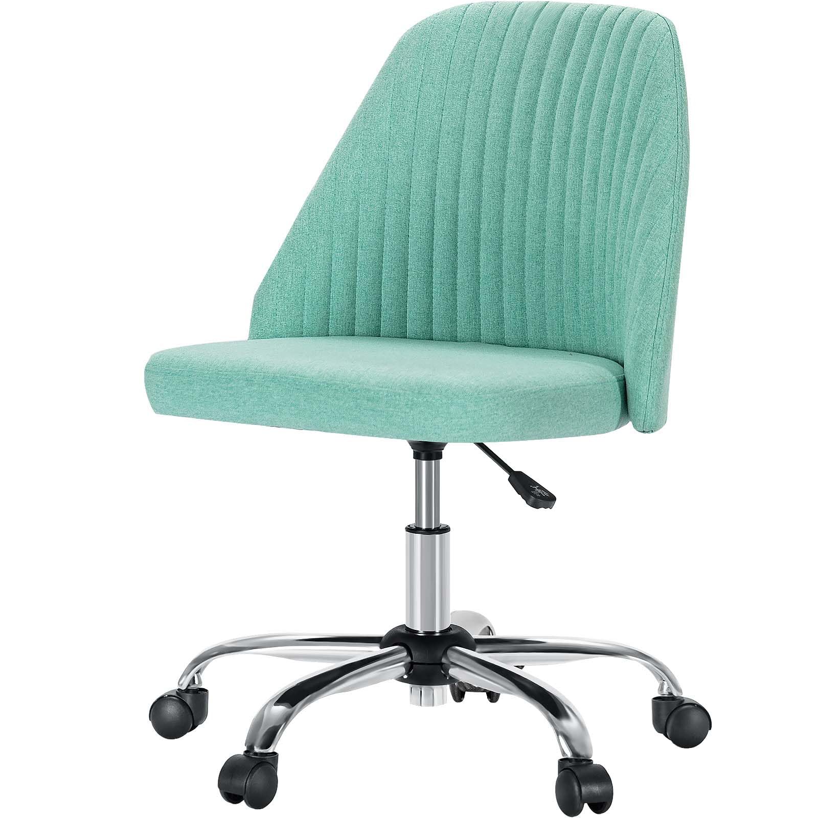 Home Office Desk Chair Armless Computer Desk Chair with Wheels Adjustable Swivel Task Computer Vanity Chair for Office