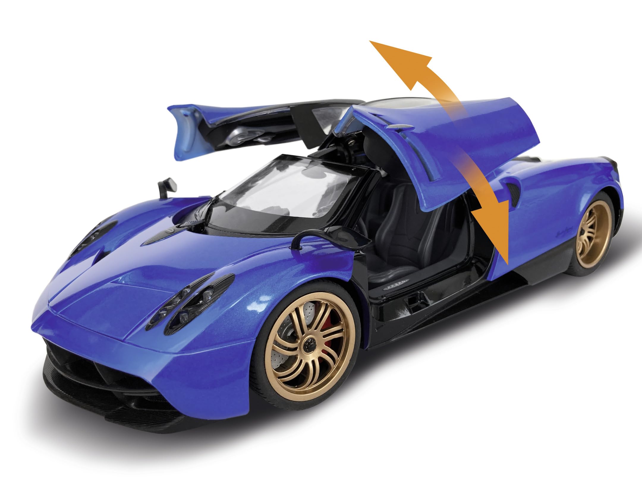 Carson 500404306 1:14 Pagani Huaira 2.4G 100% RTR niebieski - zdalnie sterowany samochód, oświetlenie LED, samochód RC, samochód RC 1:14, zabawka zdalnie sterowana