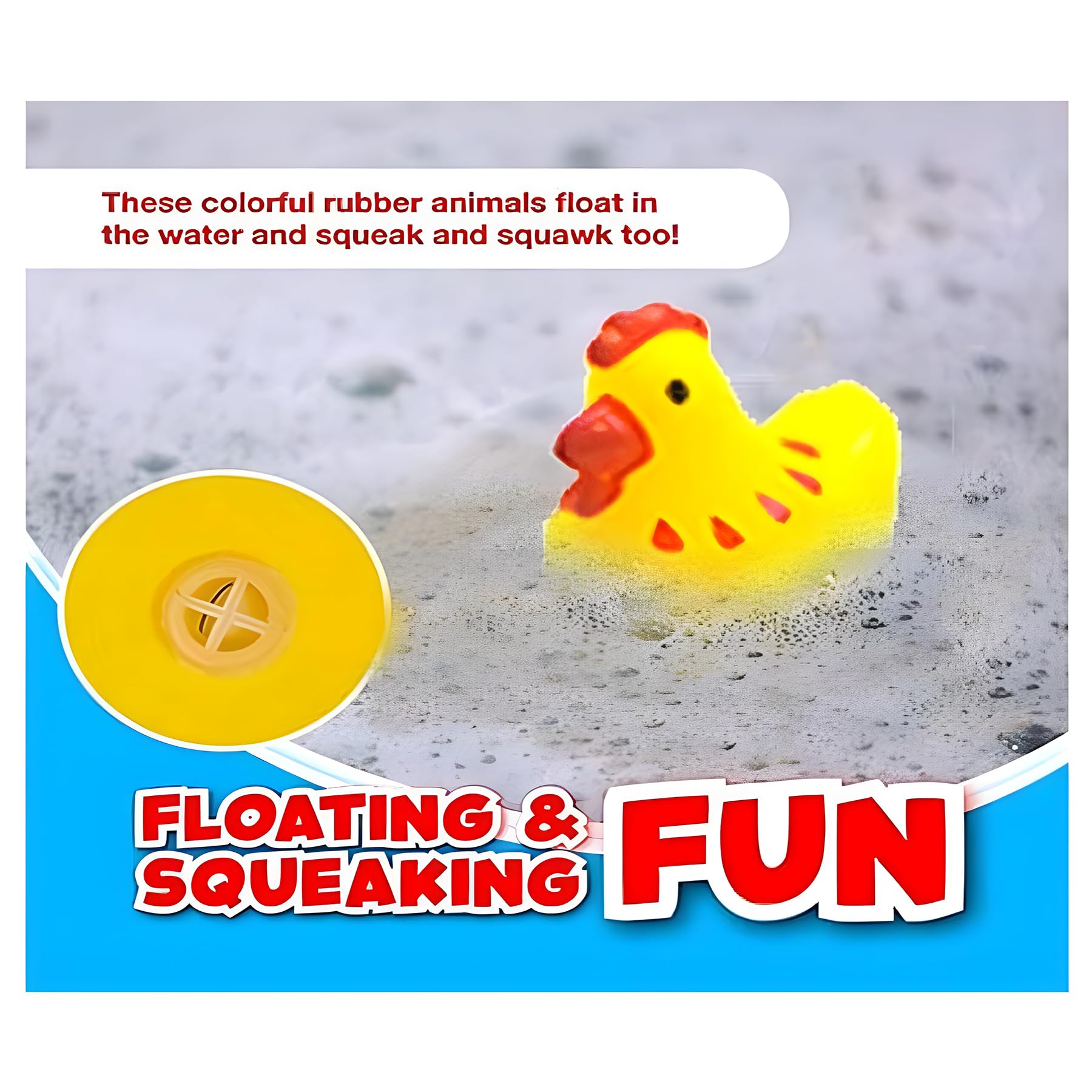 WISHKEY Plastic Bath Toy Set of 12 Pcs Chu Chu Colorful Animal Shape Toy for New Born Babies, Fun Bathtime Buddies for Toddlers (Pack of 12, Multicolor) 1