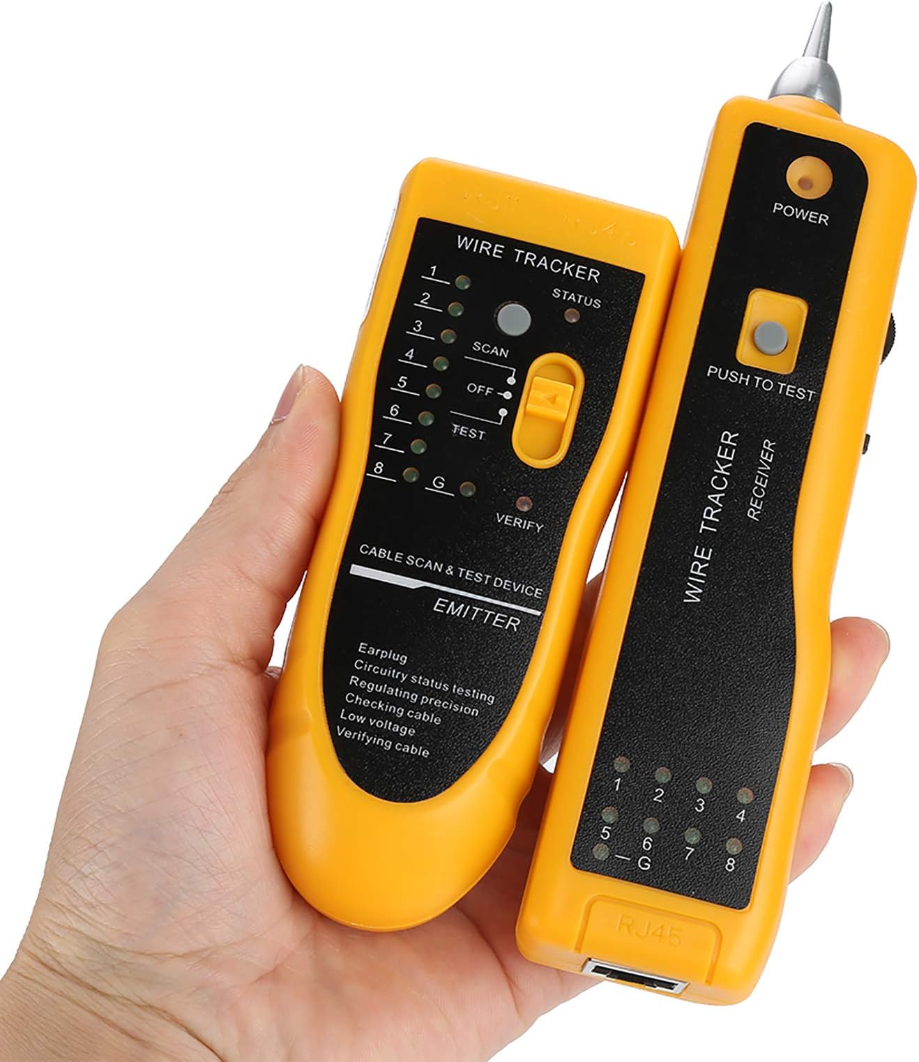 Wire Tracker LAN Network Cable Tester, Handheld Rapid Line Finder Cable Tracer for Telephone, Internet, Video, Data and Communications Cable, Automatic Line Detection Diagnose Tone Tool Home Repair