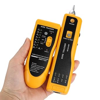 Wire LAN Network Cable Tester, Handheld Rapid Line Finder Cable Tracer for Telephone, Internet, Video, Data and Communications Cable, Automatic Line Detection Diagnose Tone Tool