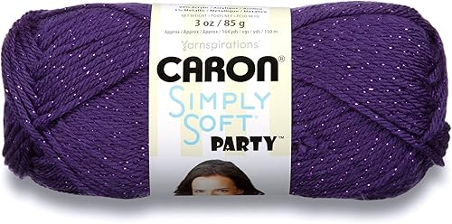 Miniatura 11 de Caron Simply Soft Party - Ovillo de lana color morado brillante, paquete de 3 unidades, 3.00 oz3 onzas, acrílico, 4 medianos (peinado), 164 yardas,