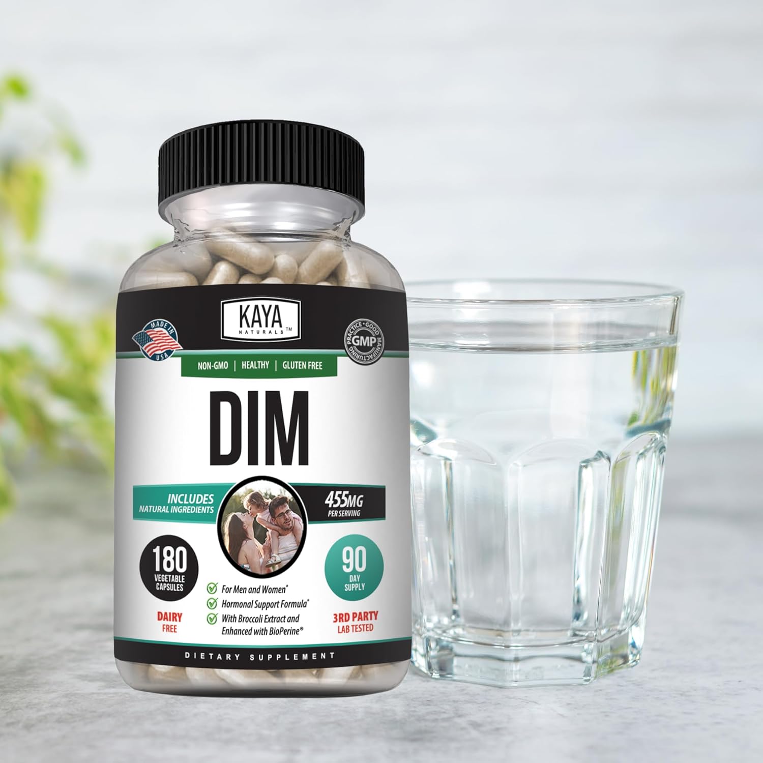 Kaya Naturals DIM Ultra | Supplement for Women and Men | Vegetable Capsules with Broccoli Extract & BioPerine | Herbal Supplement for Hormonal Support, Acne, Menopause, and Prostate – 180 Count