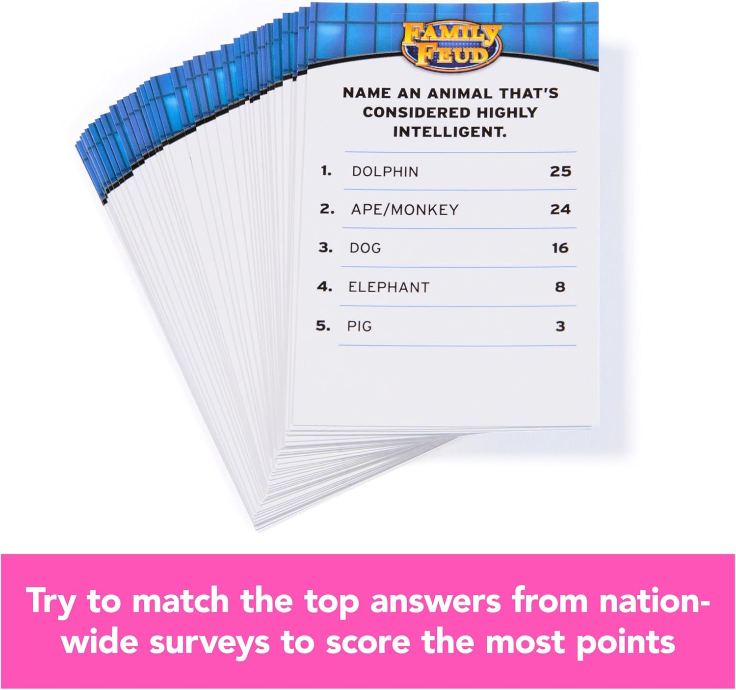 Spin Master Games, Family Feud: Big Buzzer Edition, Play The Feud at Home with Included Electronic Buzzer for Family Game Night & Trivia Cards, for Kids & Family, 3-10 Players, for Ages 8 & Up