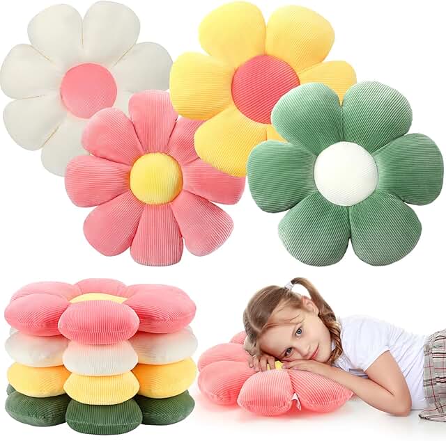 Coume 4 Pcs Flower Pillows 15