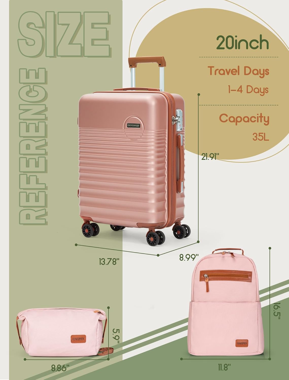 Carry On Luggage 22x14x9 Airline Approved, 20-inch Hard Shell Suitcases with Wheels, ABS Lightweight Carry on Suitcase with TSA Lock