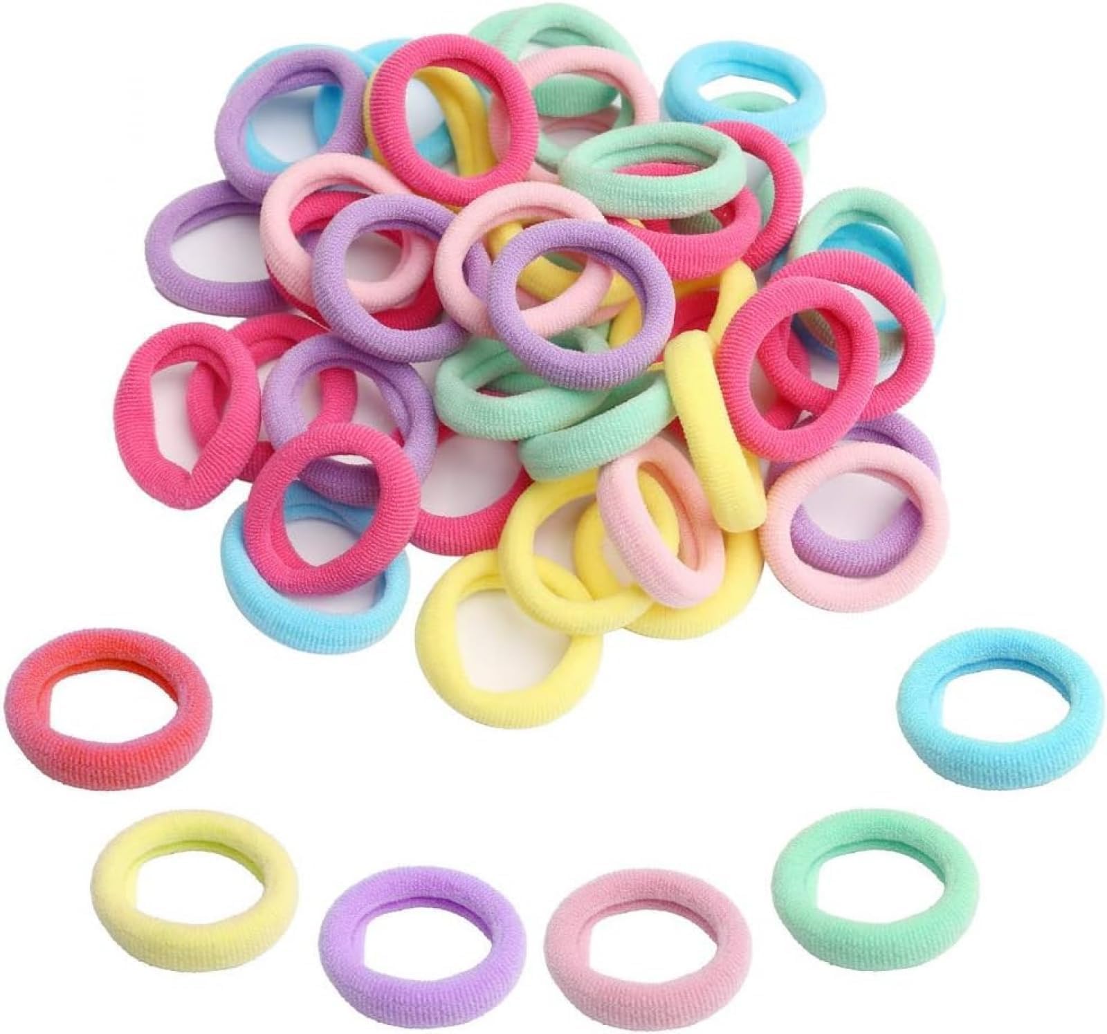 100 Pcs Baby Hair Bobbles, Kids Hair Bobble, Girl Hair Bobbles Candy Color, Colored Girls Hair Ties, Soft Hair Ties for Girls, Kids