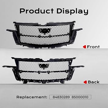 KARPAL Front Grille Compatible With 2021 2022 2023 Cadillac Escalade Bumper Upper Grill Replace 84830289/85000010 with Camera Hole Painted Black
