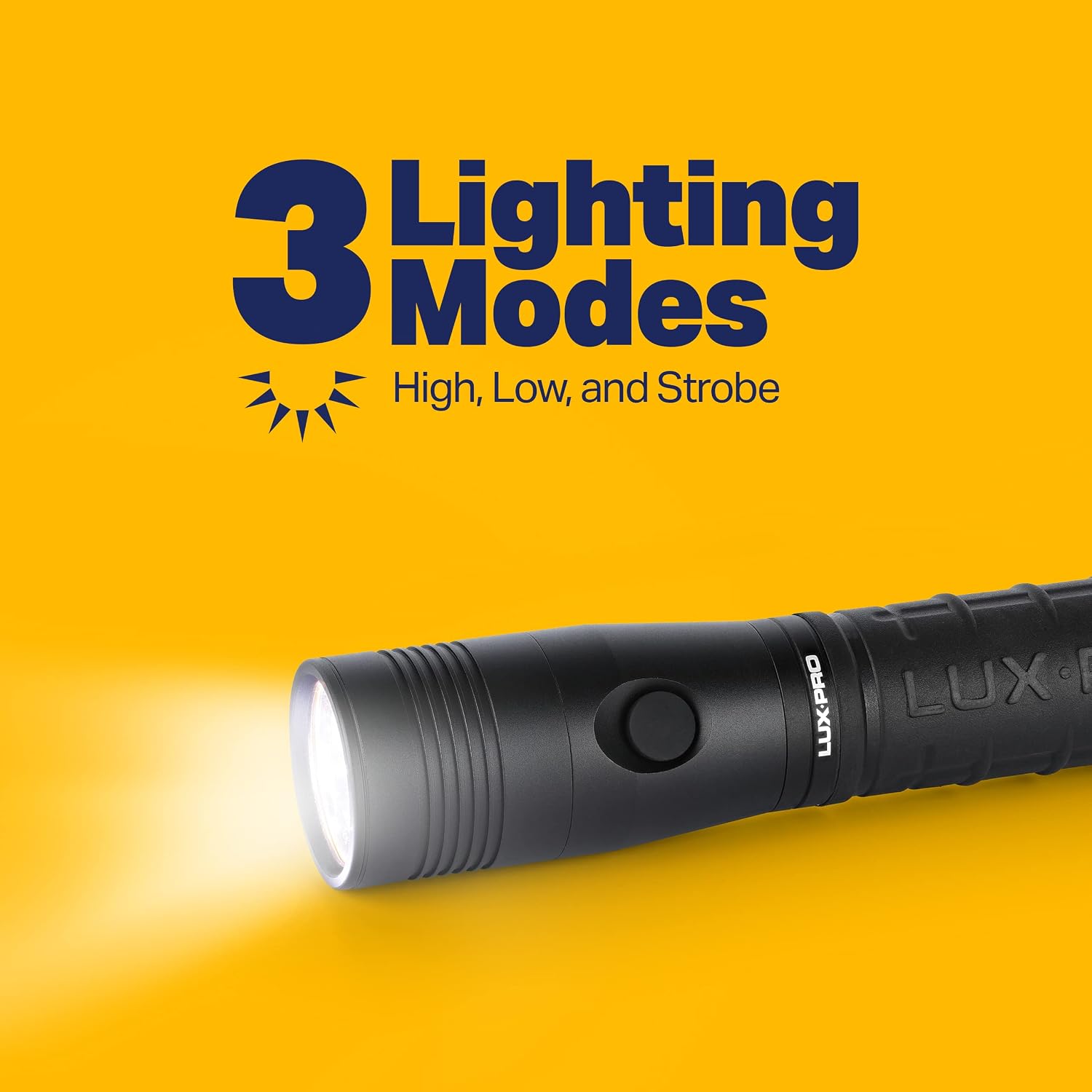 LUXPRO 2 D Cell Flashlight, High Lumen, IPX6 Water Proof with TackGrip, Powerful and Heavy Emergency Flashlight, LP1101V2