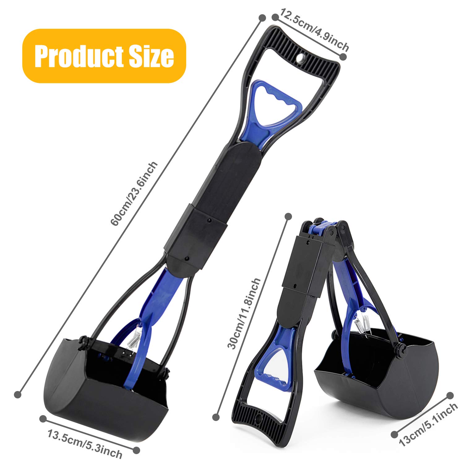 Raccattacacca Per Cani Pieghevole - Scoop Portatile Con Manico Lungo 45cm, Rosa, Per Erba E Ghiaia - Foto 10