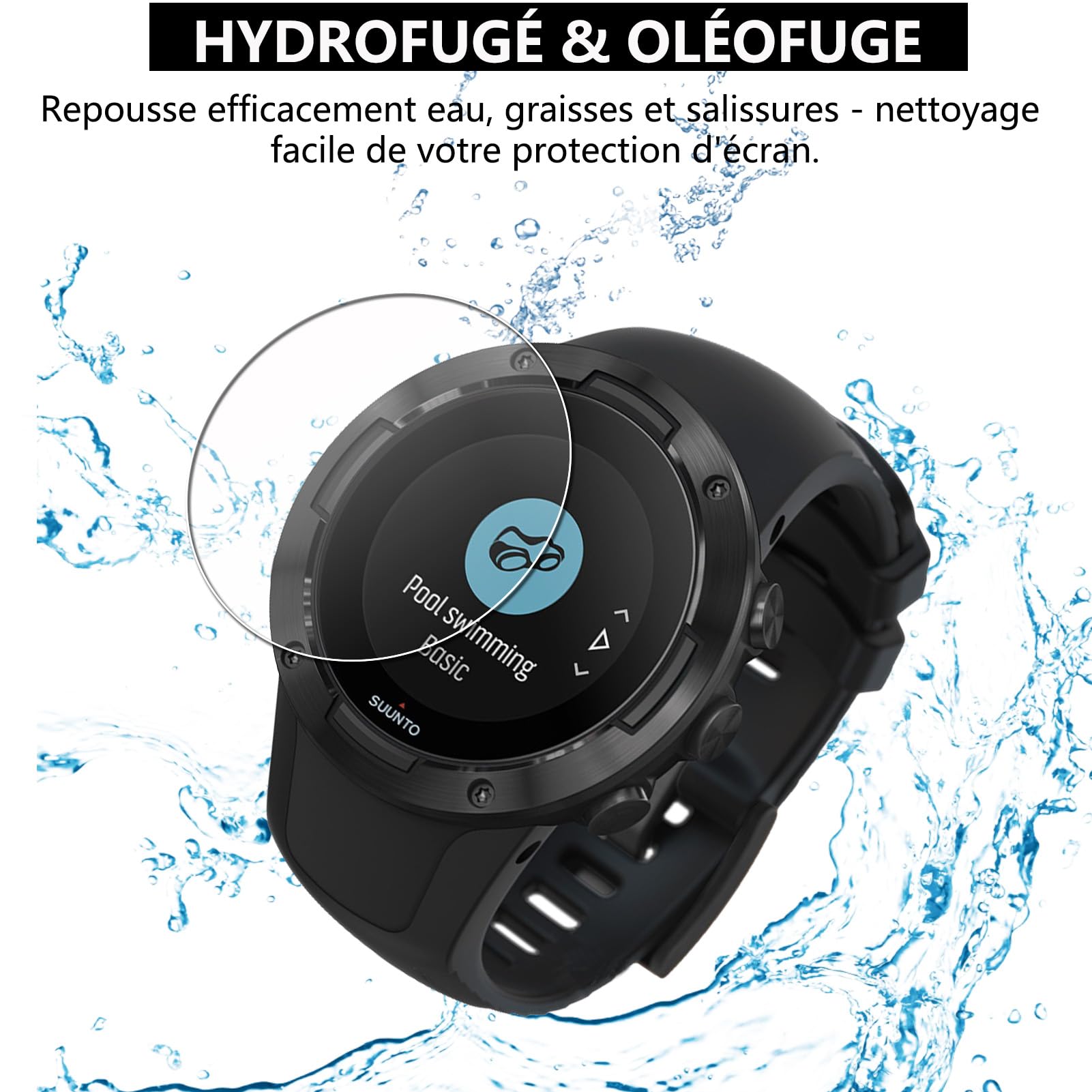 Atopment Protecteur D'Écran Verre Trempé Pour Montre Connectée Enfant - 3.8x3.2 Cm, 3 Pièces HD Sans Bulles