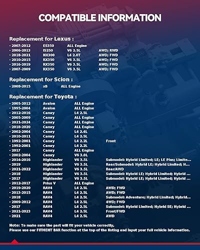 Vista 689 de KAX Espaciadores de rueda de 0.236 x 5.315 in, espaciadores de rueda centrados de 2 pulgadas y 6 lengüetas para F-15-0, Expedition, Mark LT, Negro