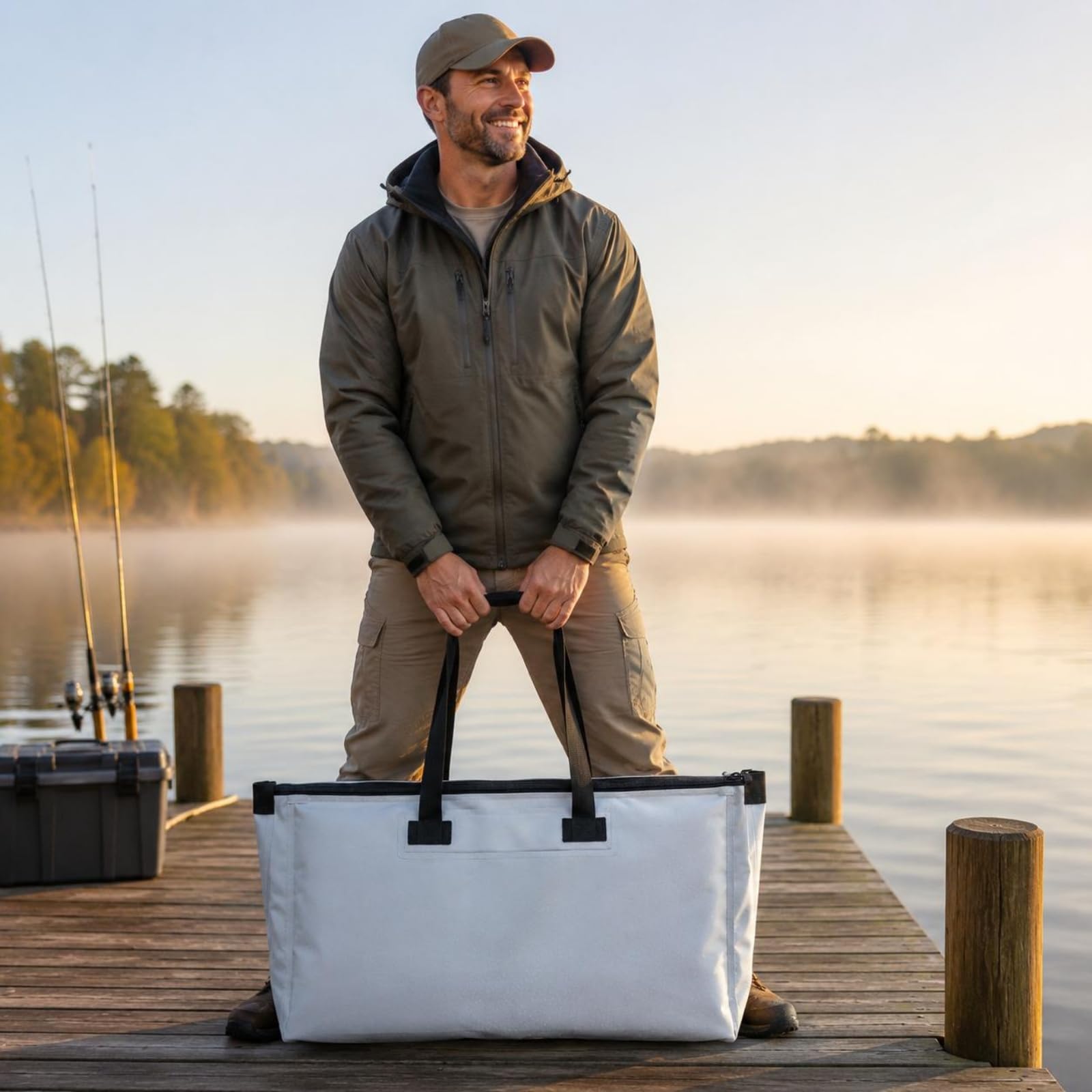 Bolsa Térmica Pesca Grande Capacidad Equipo Al Aire Libre Portátil para Camping