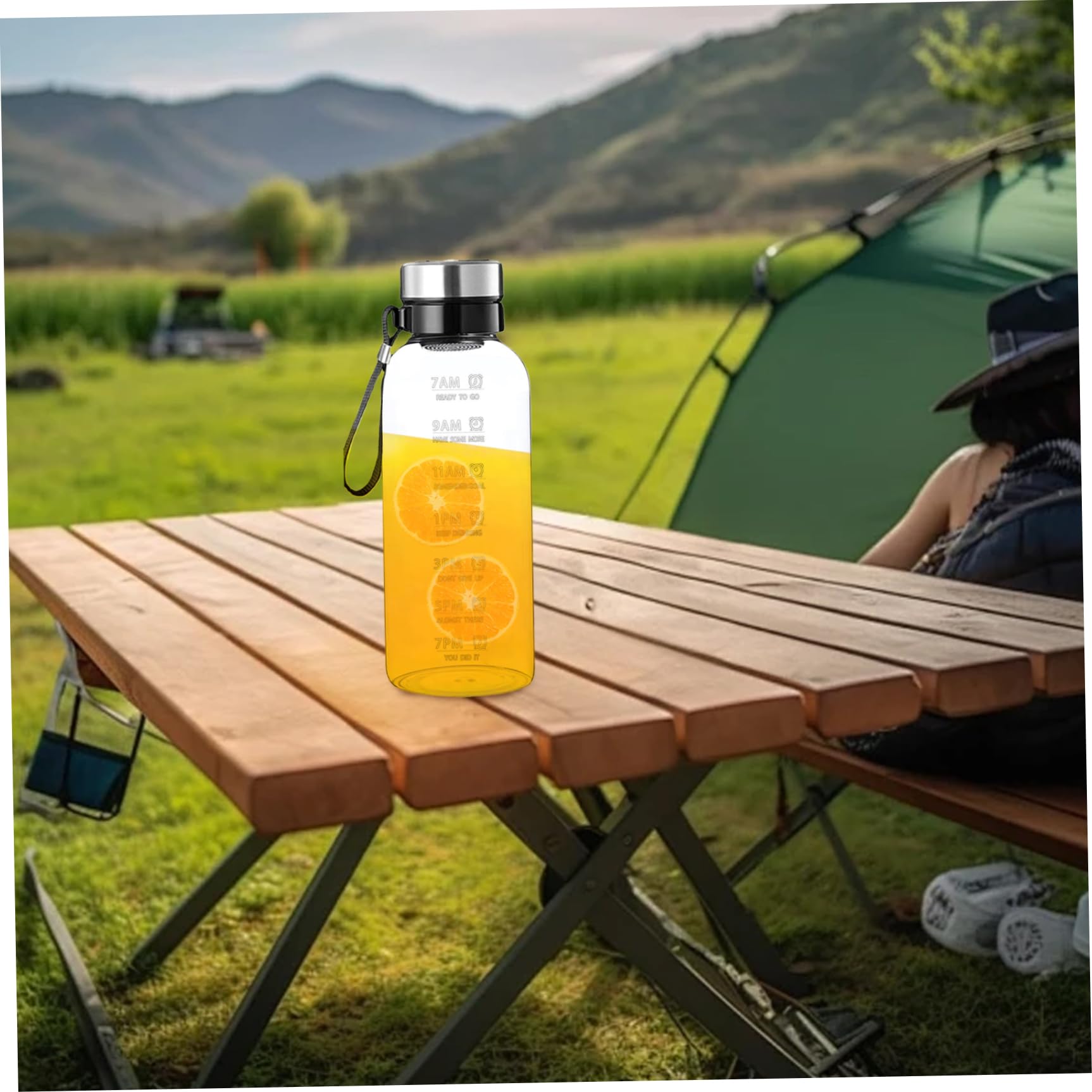 Botella de agua con marcador de tiempo Botellas de agua de vidrio transparente a prueba de fugas de 2 litros con cordón, funda y filtro extraíble, apta para lavavajillas para el hogar, la oficin