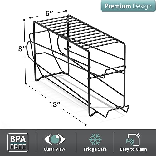 Miniatura 2 de Sorbus Soda - Dispensador y organizador de bebidas para 12 latas estándar de 12 onzas, compatible con refrigerador (1 paquete, negro)
