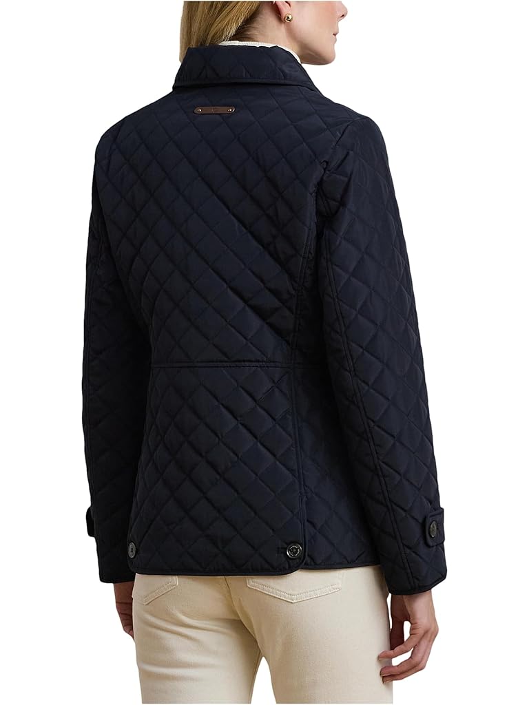 Navy Lauren Ralph Lauren Recycled Crested Quilt Pu Trim 27"