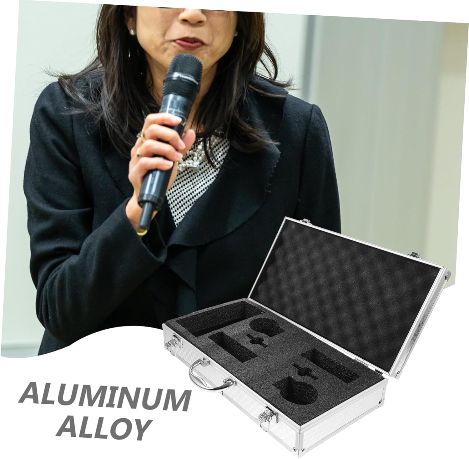 HANABASS Microphone Case Portable Hard Storage Box for Handheld Mics Lightweight and Shockproof for Transport and Protection