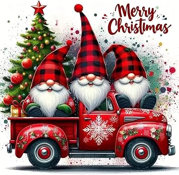 DYAIANGMU Christmas Paint by Numbers Kit for Adults Beginner,Gnome Paint by Number Kits on Canvas for Adults Beginner,Digital Oil Painting Kits for Home Wall Decor 15.7X15.7 Inch Without Frame