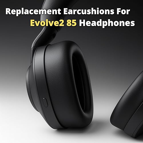 Miniatura 5 de Global Teck - Almohadillas de repuesto para los oídos, paquete de 2 unidades, compatibles con auriculares inalámbricos Jabra Evolve2 85, cuero