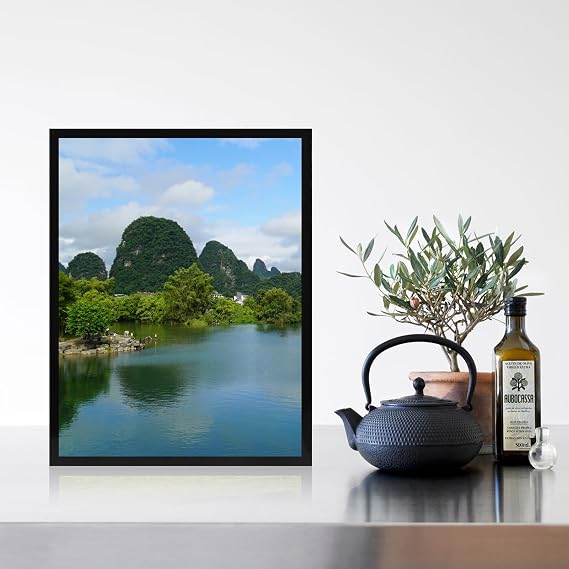 12x16 inch Diamond Painting Picture Frames, Compatible With 30x40 cm Without Mat, for Arts or Photos or Posters Display, Black Frame with Acrylic Protection and Hanging Kit, Pack of 1