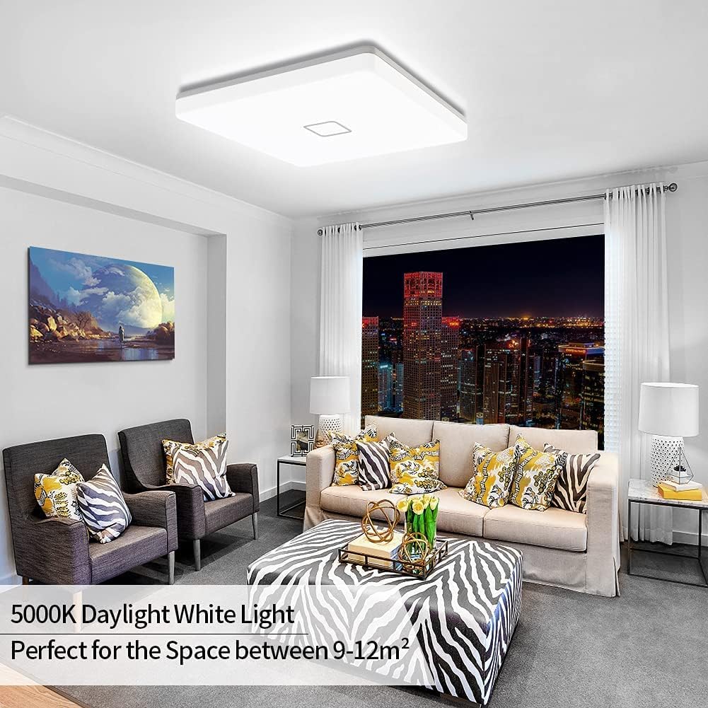 Airand 5000K LED Ceiling Light Flush Mount Ceiling Lamps 18W LED Ceiling Light Fixture,10.6 inch Square LED Light Fixture for Home & Office, Hallway with 180pcs LED Chips, 1800LM, 80Ra+ (Daylight)