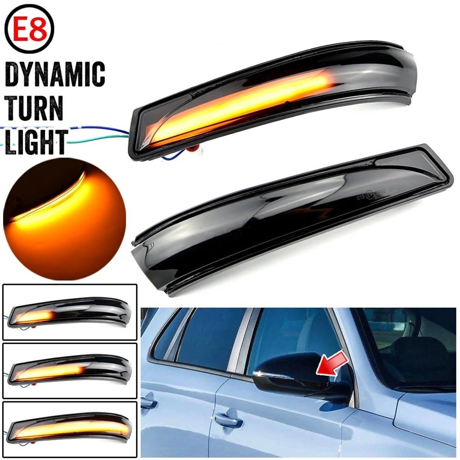 Coche Luces Intermitentes Laterales para Hyundai para I30 para Elantra Avante MK5 MD para Veloster 2011 2012 2013 2014 2015 Luz LED Señal Giro Dinámica Coche Luz Espejo Tipo Serpentina