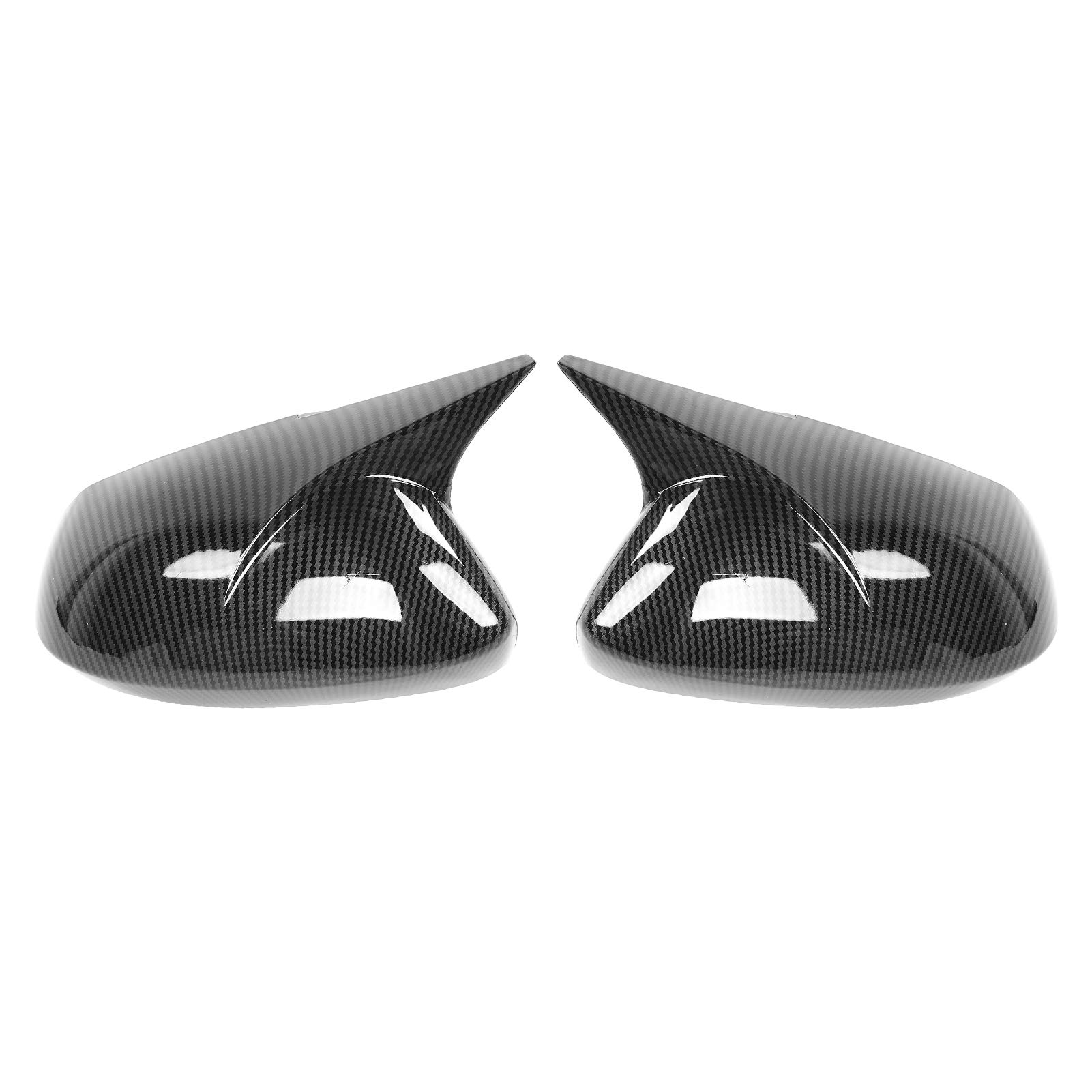 Pair Side Mirror Cover Horn Protector Housing Fit for Corolla Sedan Hatchback Side Mirror Shell Car Exterior Parts(Carbon fiber pattern)
