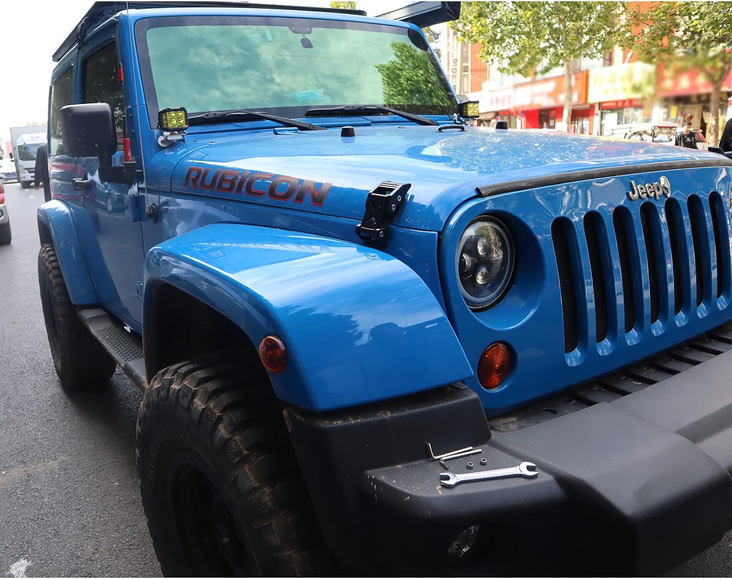 Hood Latch is Adjustable and Compatible with Jeep Wrangler JK/JKU 2007-2017, JL/JLU 2018-2023 and Jeep Gladiator 2020-2023 (Black)