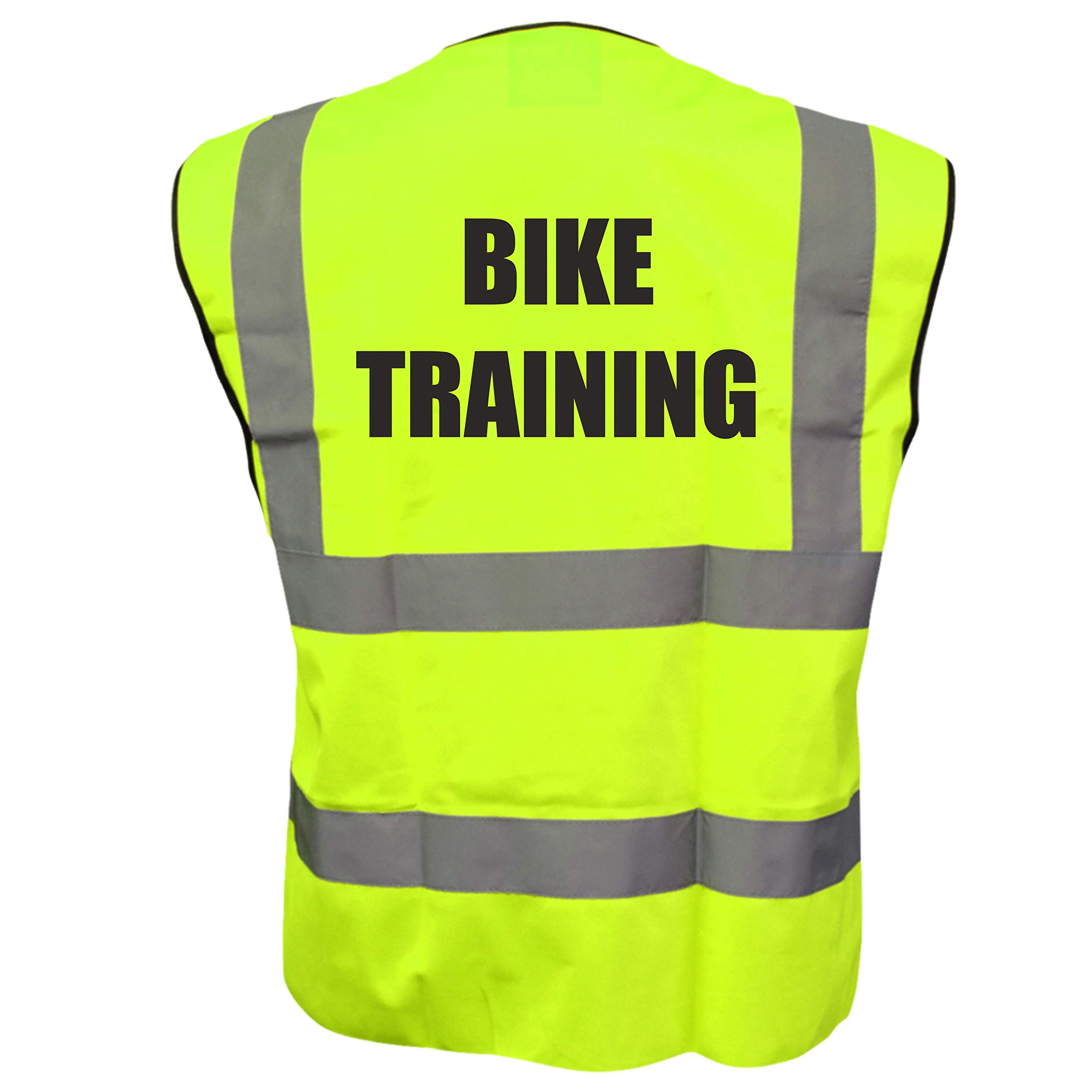 BIKE TRAINING Hi Viz Vis Vest Cycle Bike Reflective Waistcoat Jacket Safety Road Safety Visibility Large
