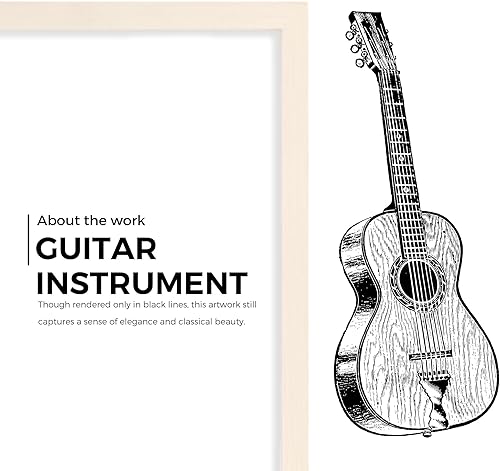 Miniatura 2 de Póster artístico de pared de guitarra, instrumento musical, impresión artística de guitarra, pintura para decoración de pared, enmarcado, 12 x 16