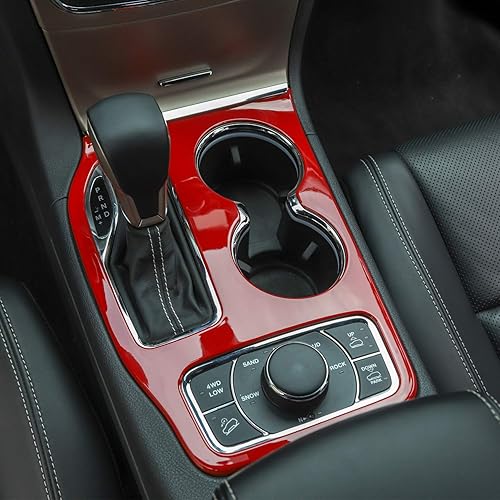 Vista 5 de JeCar Kit de embellecedores interiores para Jeep Grand Cherokee 2016-2020, color rojo