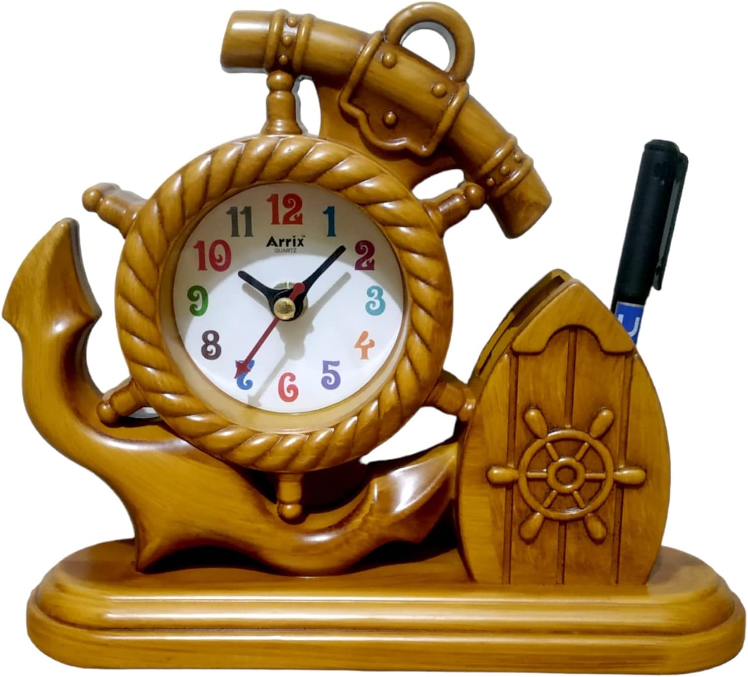 WINSOME COLLECTION Animal Figurine Table Clock Decorative Showpiece Gift Item Pack of 1 (Ar-Ho)