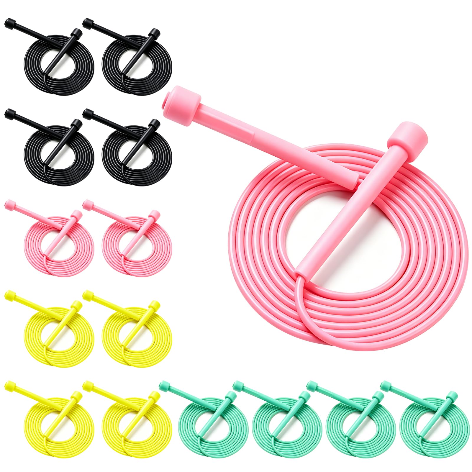 15Pcs Adjustable Skipping Rope, Jump Rope for Adults & Kids, 8.7FT